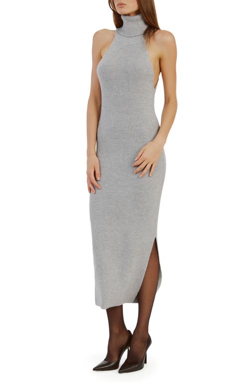 Bardot Mariano Turtleneck Sleeveless Rib Sweater Dress In Grey