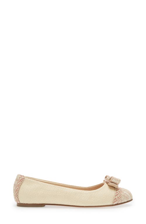 Shop Ferragamo Varina Cap Toe Flat In Beige/rose