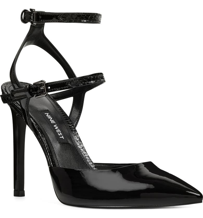 Nine West Kimi Open Back Halo Strap Pump Women Nordstrom Kimi Open Back Halo Strap Pump Main Color Black Faux Patent Leather