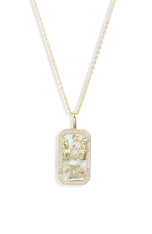 Melinda Maria Zodiac Pendant Necklace in Gold-Gemini