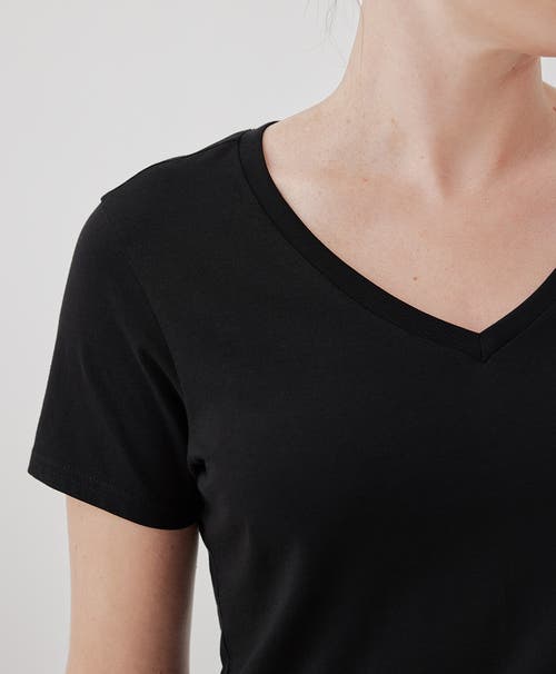 Pact Organic Cotton Softspun V-neck Tee In Black