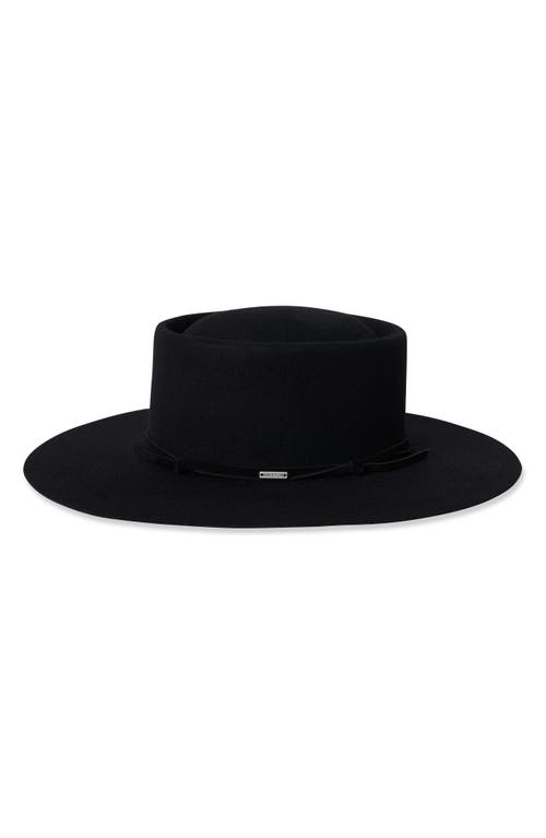 Vale Wool Felt Boater Hat in Black