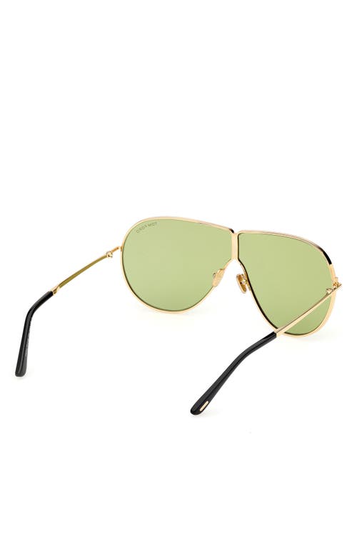 Shop Tom Ford Keating 71mm Oversize Pilot Sunglasses In Shiny Deep Gold/green