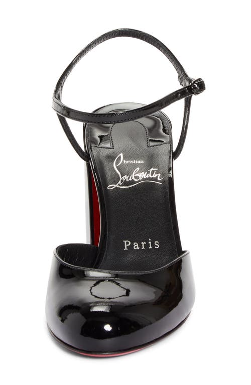 Shop Christian Louboutin Jane Quarter Strap Pump In Black/lin Black