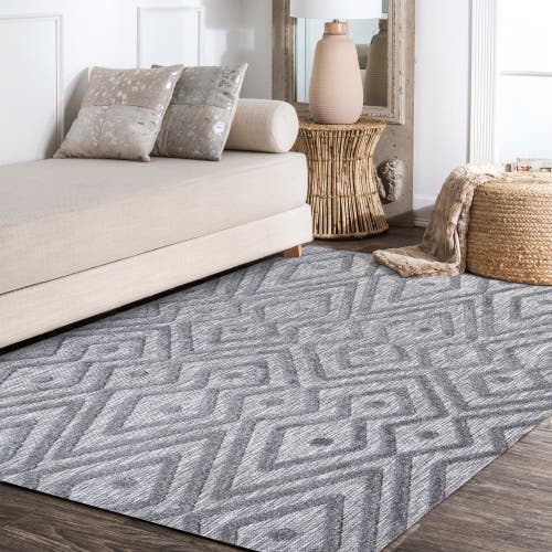 Jonathan Y Balansat Moroccan Diamond Indoor/outdoor Area Rug In Dark Gray