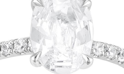 Badgley Mischka Collection 14k Gold Oval Cut Lab-created Diamond Pavé Ring In Platinum