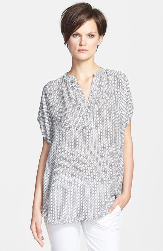 Vince 'popover' Print Blouse In Coastal Combo