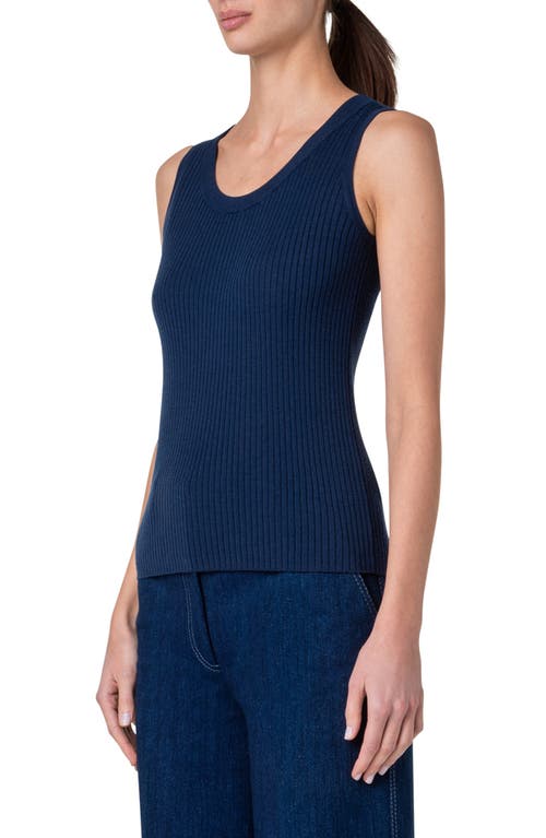 Shop Akris Punto Sleeveless Rib Sweater Tank In Ink