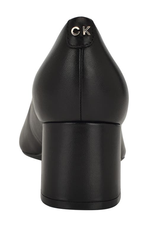 Calvin Klein Lenott Pointed Toe Pump In Black Smooth