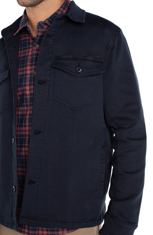 Shop Liverpool Button-up Overshirt In Navy