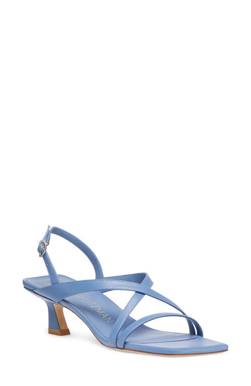 Stuart Weitzman Oasis 50 Kitten Heel Slingback Sandal Blue Steel at Nordstrom,