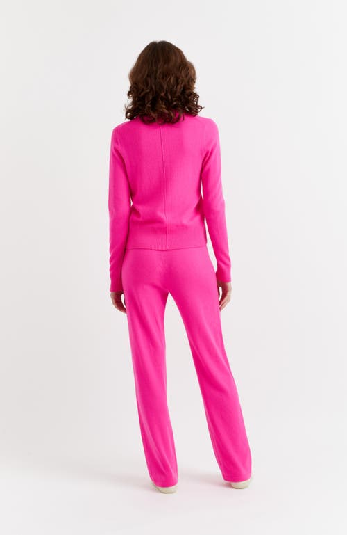 Chinti & Parker Wool-cashmere Wide-leg Track Pants In Hot Pink
