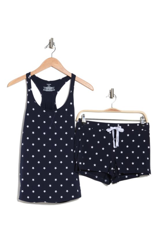 Calvin Klein Jersey Tank & Shorts Pajama 2-piece Set In 199 5454 Star P