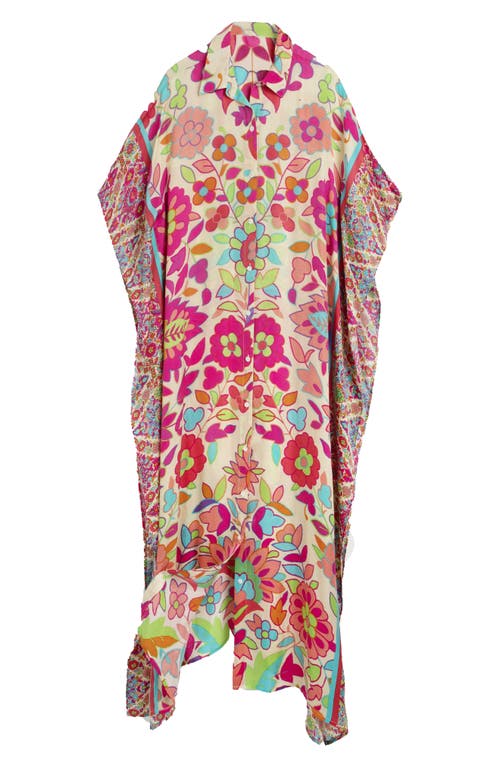 Saachi Vibrant Floral Print Cover-up Kaftan In Multi