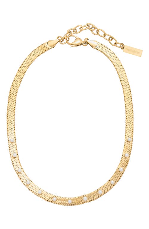 St. Moran Gemstone Snake Chain Necklace In Pearl