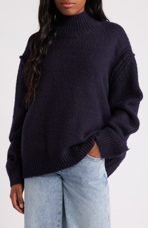 Shop Topshop Turtleneck Sweater In Navy