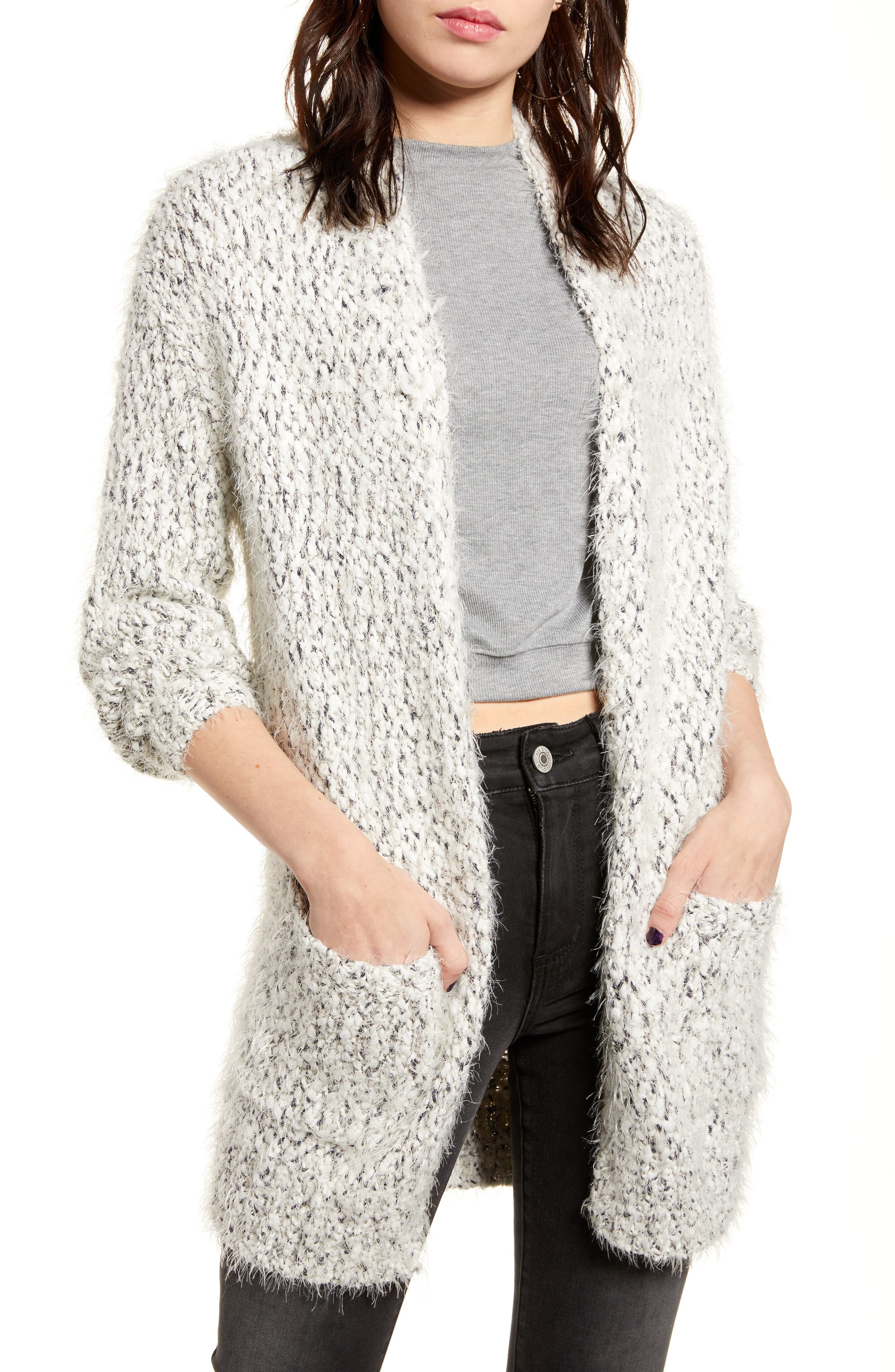 chenille longline cardigan