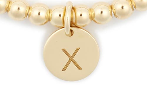 Meshmerise Initial Charm Ball Stretch Bracelet In Yellow-x