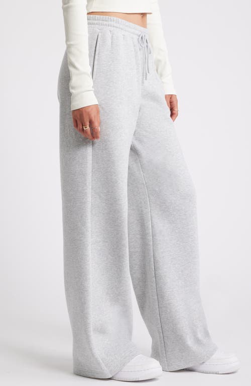 Bp. Wide Leg Fleece Pants In Grey Soft Heather