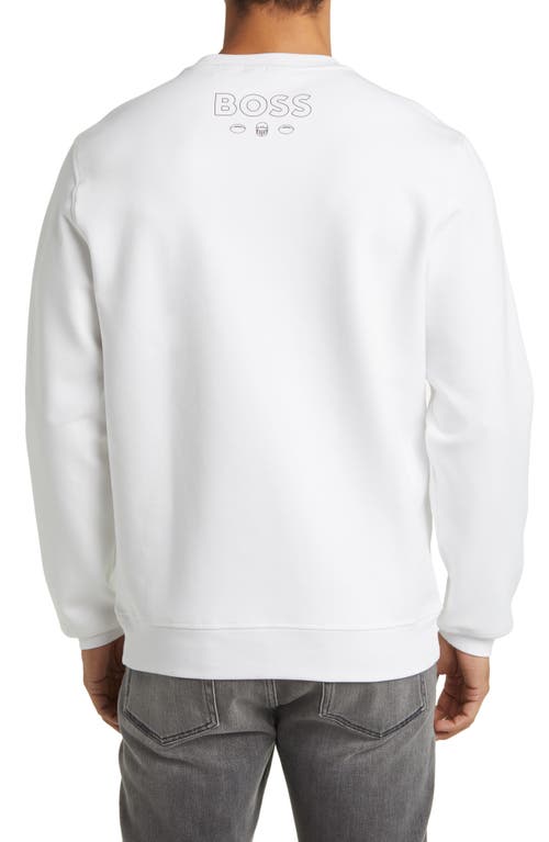 Shop Hugo Boss Boss X Nfl Crewneck Sweatshirt In Las Vegas Raiders White