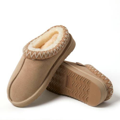 Dearfoams Greta Genuine Shearling Clog Slipper In Sand