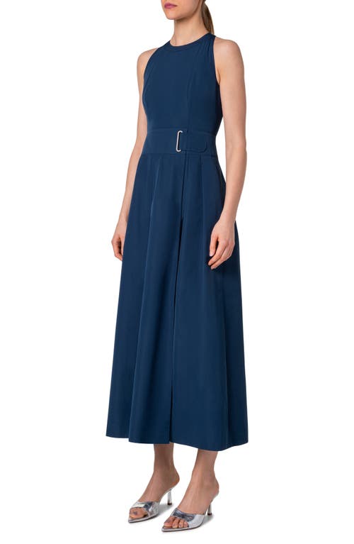 Akris Punto Techno Taffeta Midi Dress In Ink