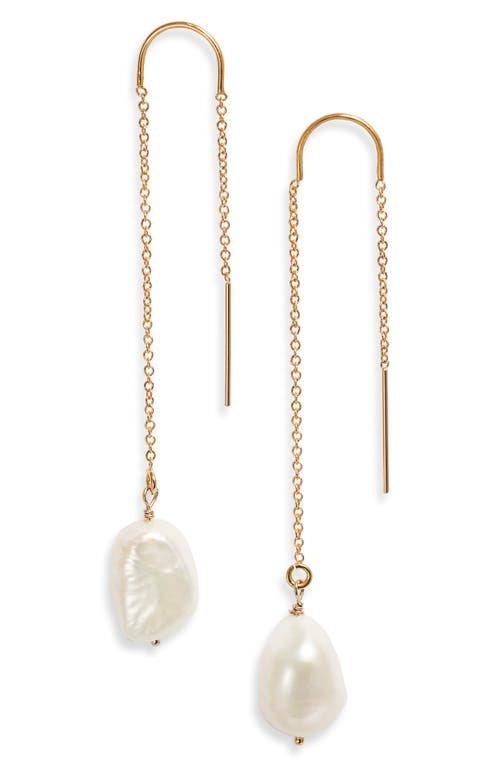 Shop Set & Stones Sabina Keshi Pearl Threader Earrings In Gold