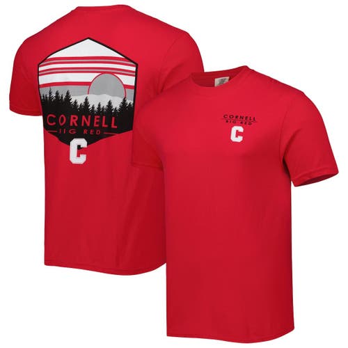 IMAGE ONE Men's Red Cornell Big Red Landscape Shield T-Shirt
