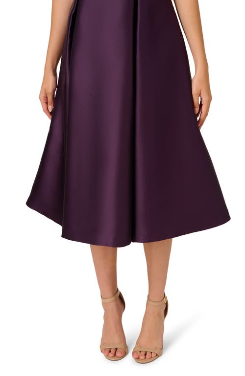 Shop Adrianna Papell Sleeveless Mikado Fit & Flare Midi Dress In Luxe Plum