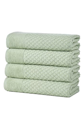 Woven & Weft Diamond Texture Towel 6-piece Set In Pale Green