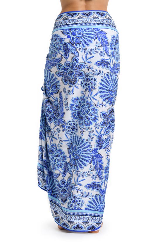 Shop La Blanca Beyond Print Cover-up Pareo In Blue