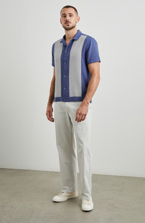 Shop Rails Duke Colorblock Short Sleeve Cotton Button-up Shirt In Royal Parchment