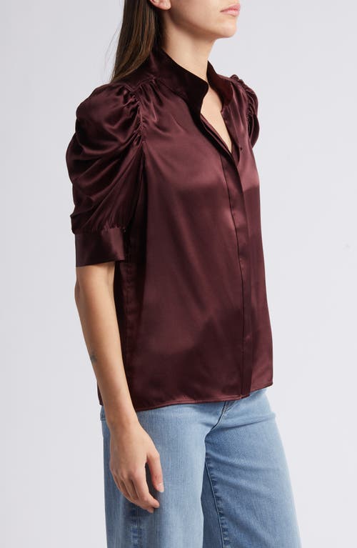 Shop Frame Gillian Silk Button-up Shirt In Wine