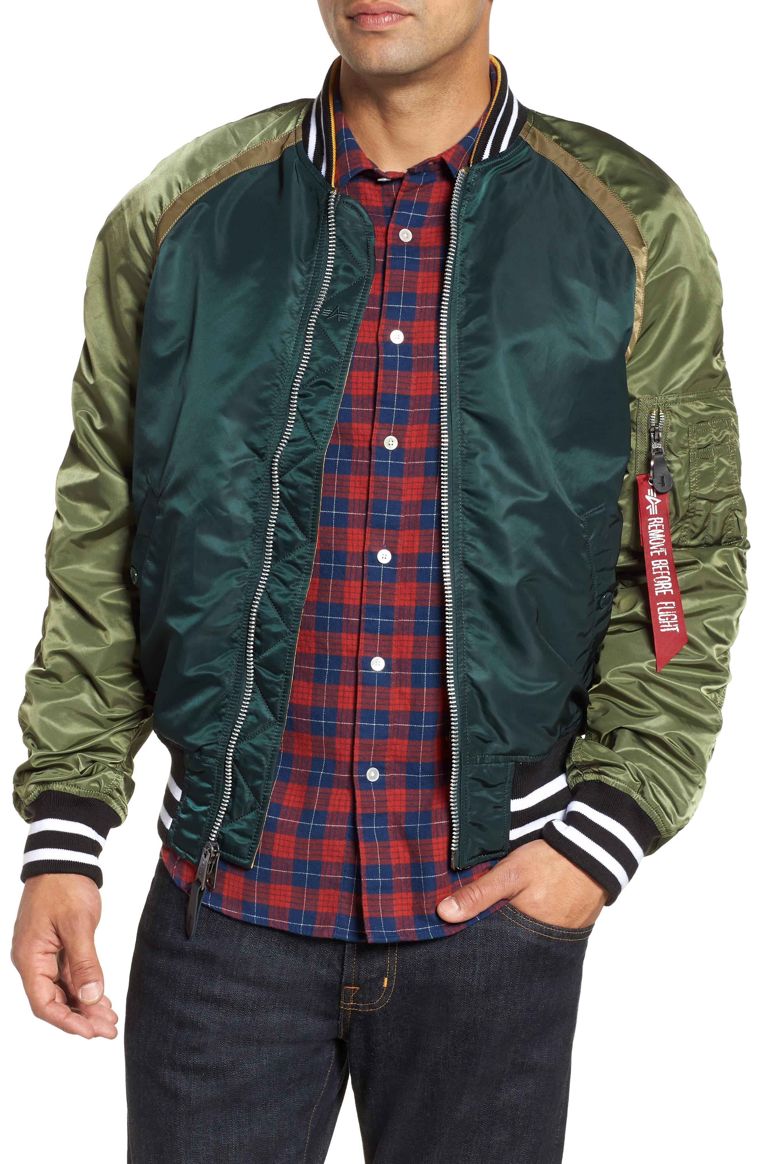 alpha industries l2b reversible raglan flight jacket