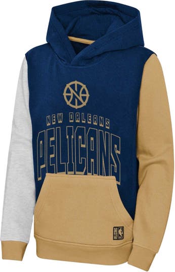 Nike Men's New Orleans Pelicans Navy Logo Hoodie, Large, Blue