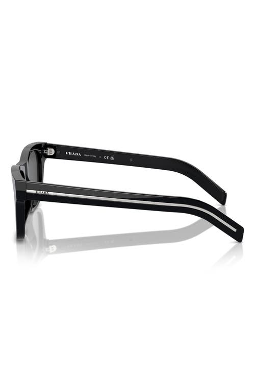 Shop Prada 55mm Rectangular Sunglasses In Black