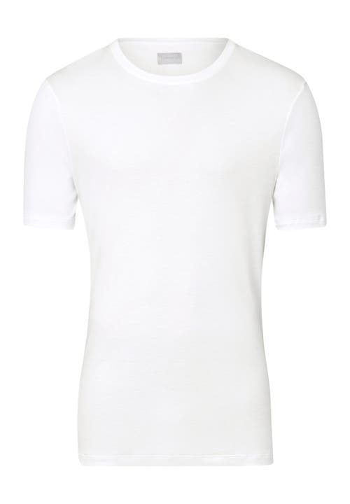 Hanro Men's Sea Island Cotton Crewneck Tee In White