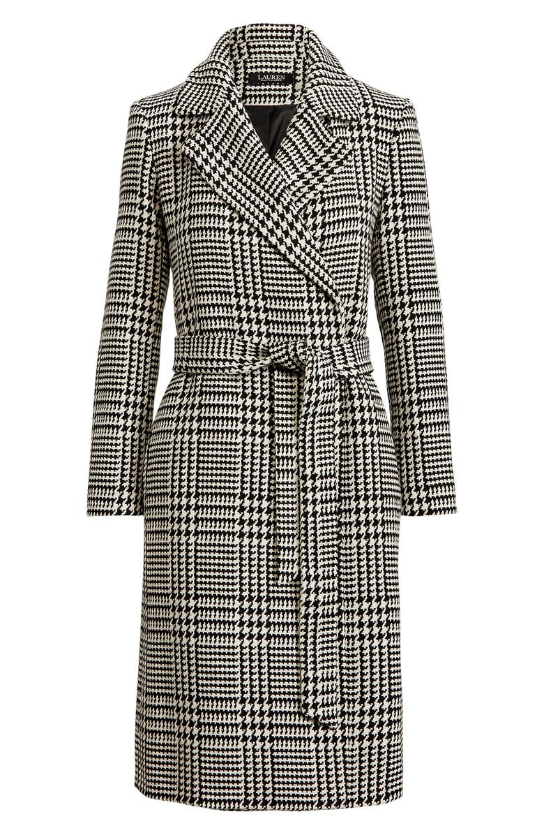 Lauren Ralph Lauren Glen Plaid Belted Wool Blend Coat | Nordstrom