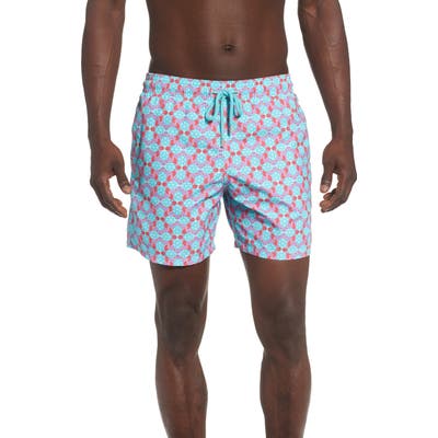 Vilebrequin Moorea Data Turtles Swim Trunks, Pink