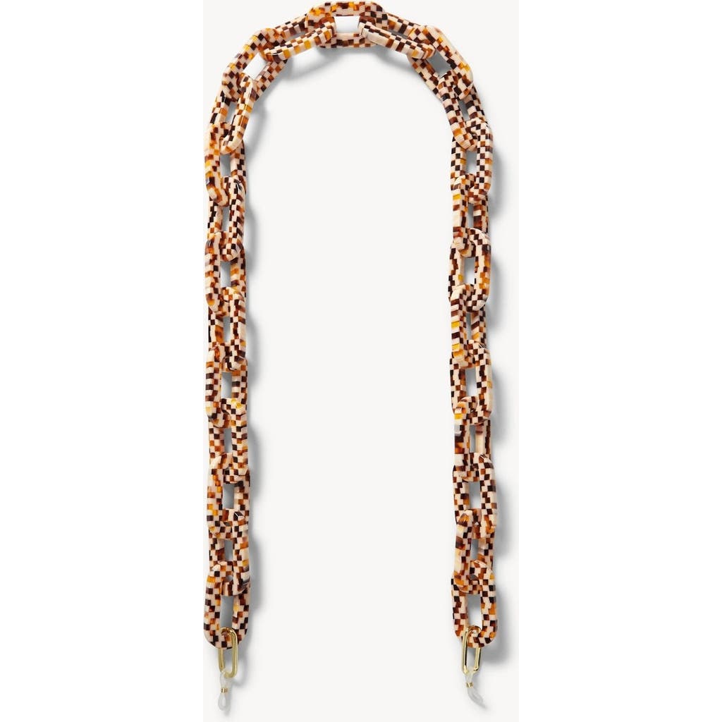 Machete Chunky Sunglass Chain In Tortoise Checker