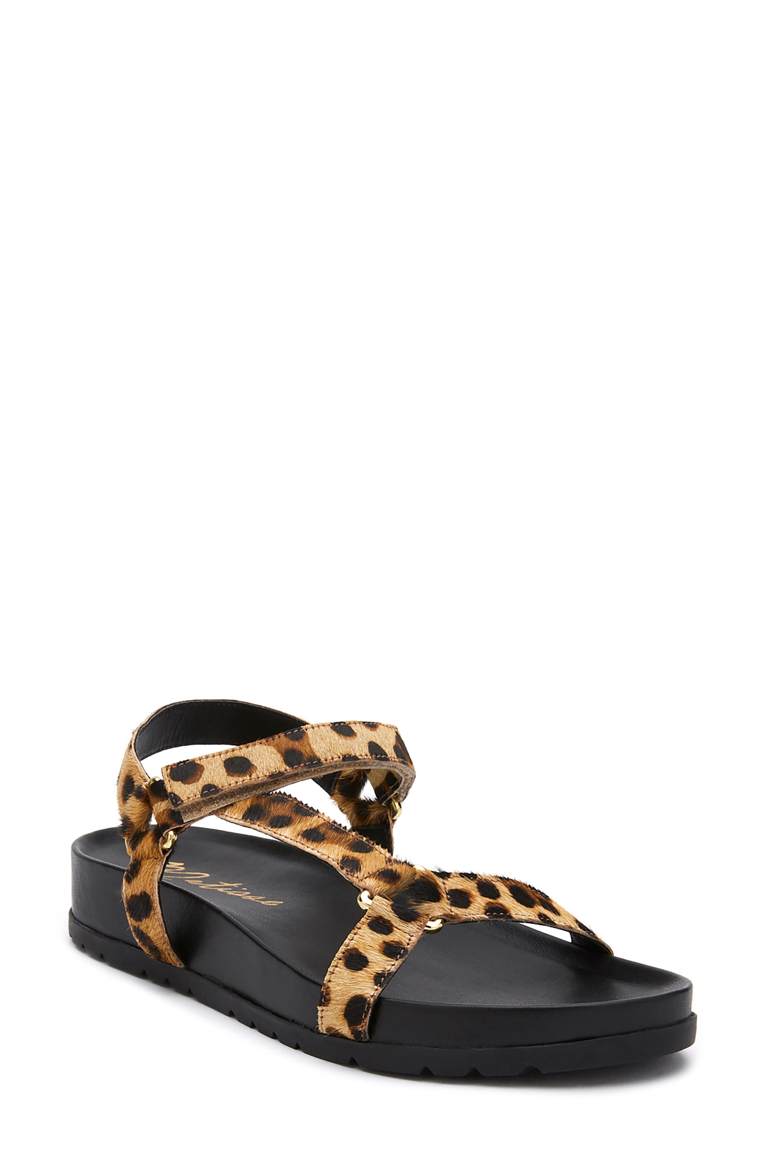 leopard 2 strap sandals