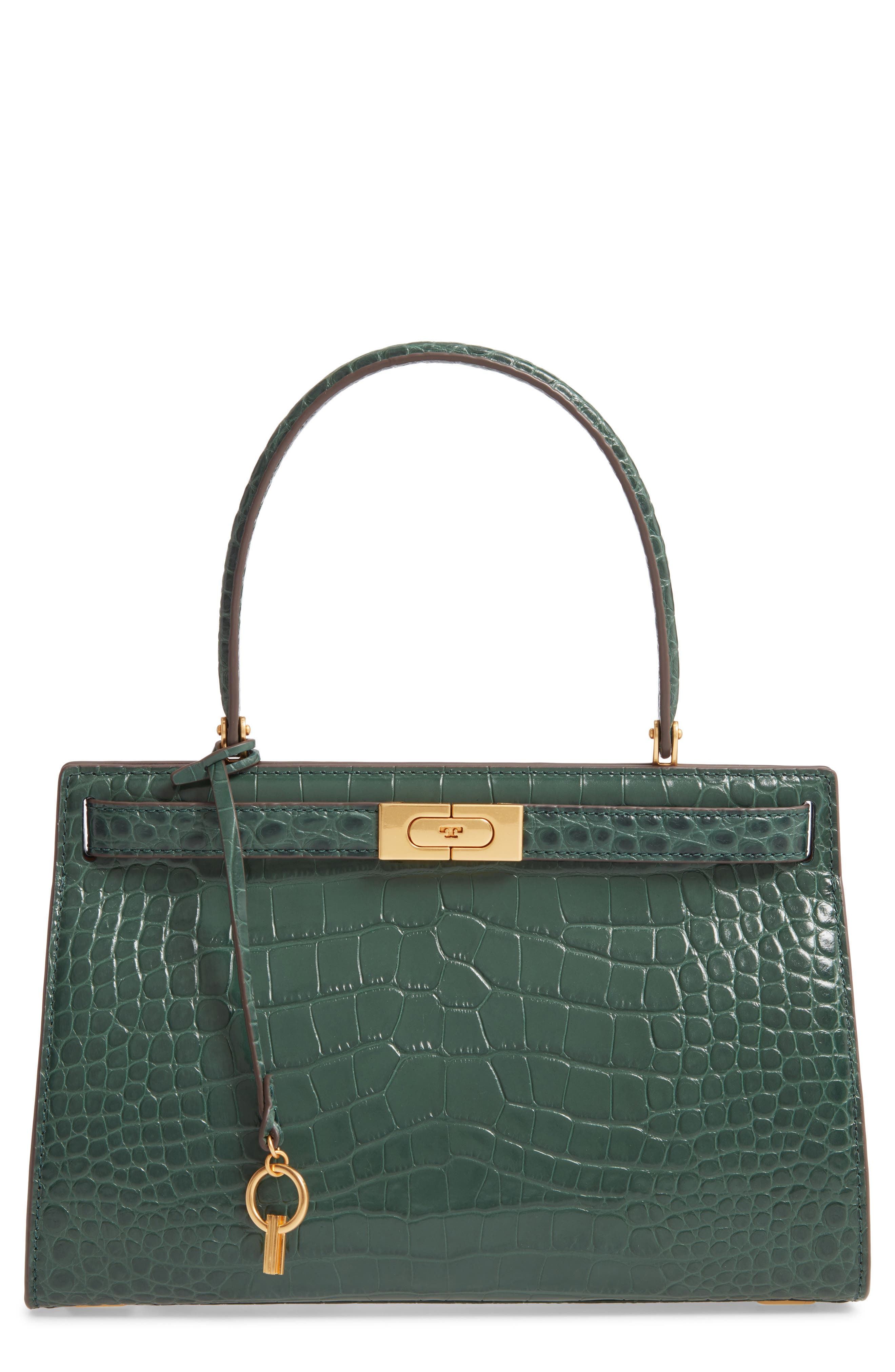 lee radziwill croc embossed leather tote