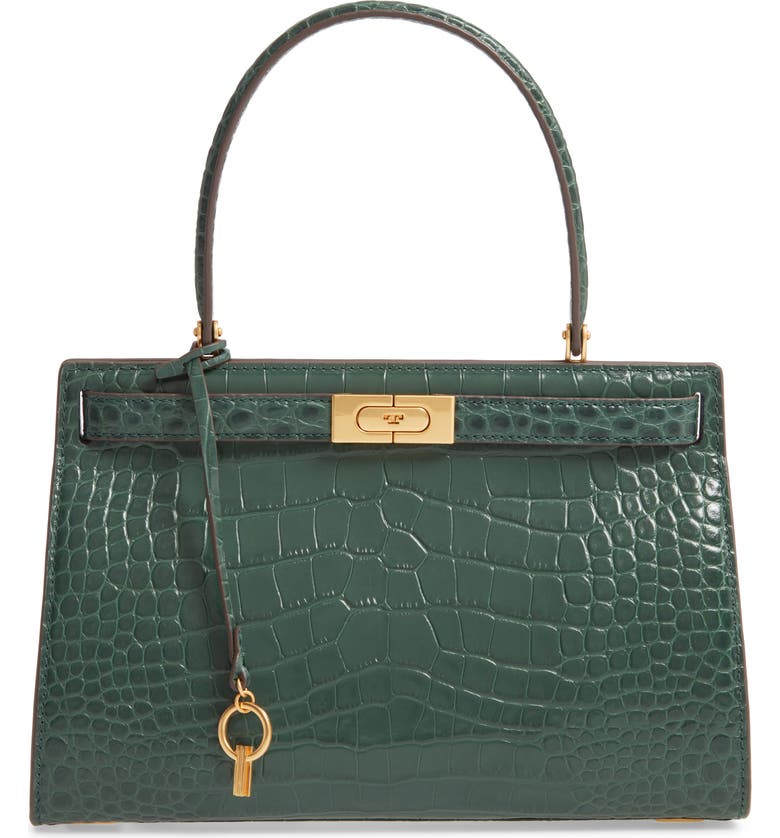 Tory Burch Small Lee Radziwill Croc Embossed Leather Satchel | Nordstrom