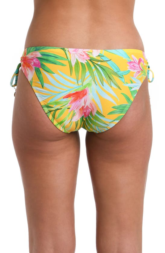Shop La Blanca Calypso Ajustable Loop Bikini Bottoms In Yellow Multi
