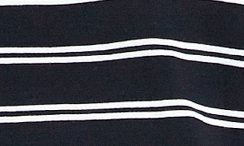 English Factory Stripe Puff Sleeve Top In Black/off White