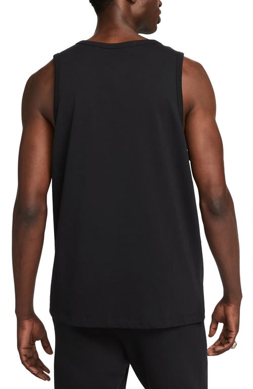Nike Premium Essentials Logo-embroidered Cotton-jersey Tank Top In Black