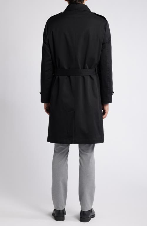 Hart Schaffner Marx Bridgeport Water Resistant Double Breasted Trench Coat In Black