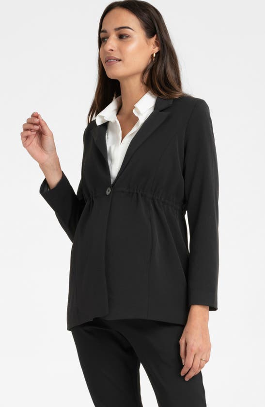 Shop Seraphine Corporate Maternity Blazer In Black