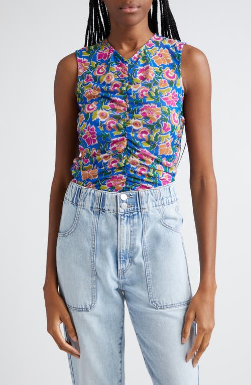 Veronica Beard Tazmin Floral Center Ruched Mesh Top Sarong Print at Nordstrom,