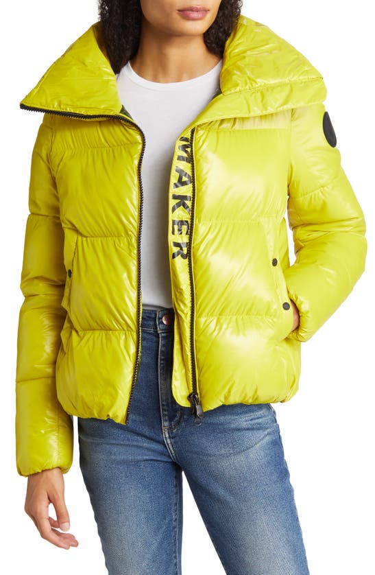 Save The Duck Isla Quilted Puffer Jacket In Citronella Green